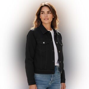 Club Monaco Denim Black Jean Jacket Womens XS